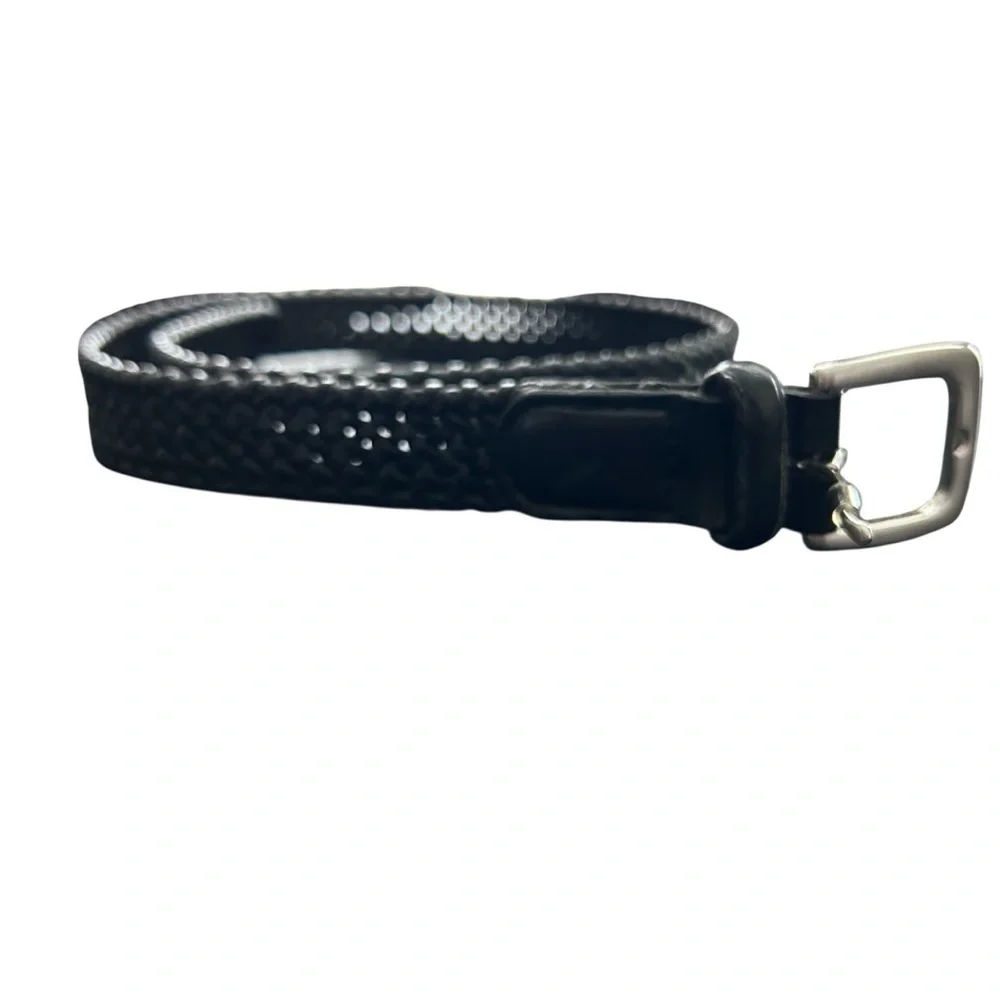 Vintage Talbots Black Braided Leather Belt Men/Women SZ XS
